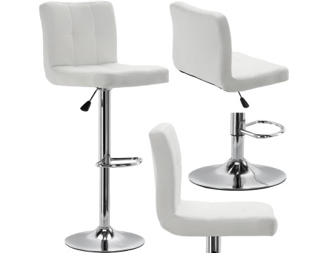 Krzesło barowe kosmetyczne fryzjerskie fotel z oparciem białe produkt złożony