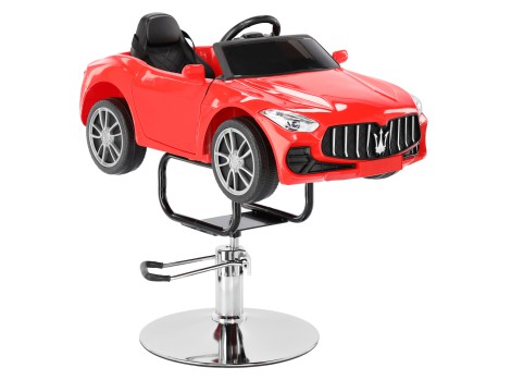Fotel fryzjerski dziecięcy samochodzik MT-114 hydrauliczny obrotowy do salonu fryzjerskiego krzesło fryzjerskie produkt złożony