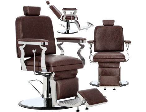 Fotel fryzjerski barberski hydrauliczny do salonu fryzjerskiego barber shop Asher Barberking w 24H produkt złożony