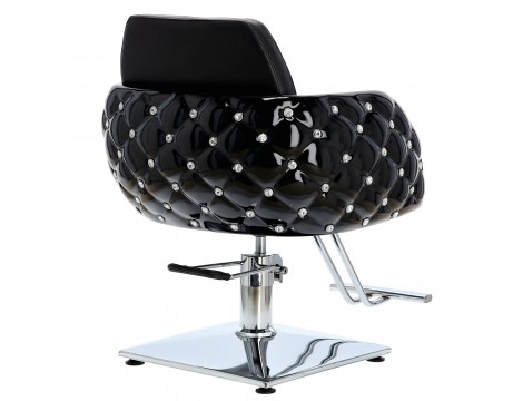Fotel fryzjerski Leo hydrauliczny obrotowy do salonu fryzjerskiego podnóżek chromowany krzesło fryzjerskie - 4
