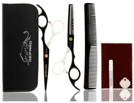 Gepard zestaw fryzjerski nożyczki degażówki do strzyżenia cieniowania 5'5