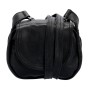 Czarna torebka z paskiem ze skóry ekologicznej na akcesoria fryzjerskie kosmetyczne