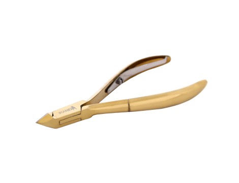 Cążki do skórek paznokci obcinaczki nożyczki kosmetyczne manicure gabinet SPA złote - 3