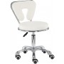 Taboret kosmetyczny krzesło z oparciem biały - 2