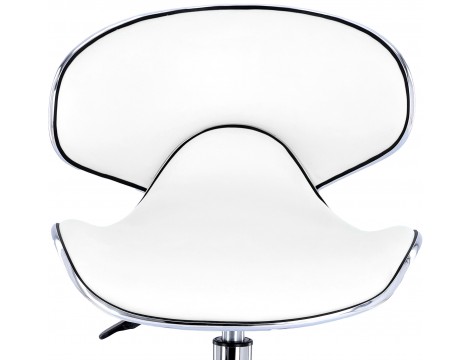 Taboret kosmetyczny siodło krzesło z oparciem biały - 5