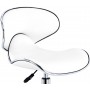 Taboret kosmetyczny siodło krzesło z oparciem biały - 4