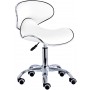Taboret kosmetyczny siodło krzesło z oparciem biały - 6