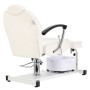 Fotel kosmetyczny do pedicure Marla odchylany z masażerem stóp do salonu spa biały - 3