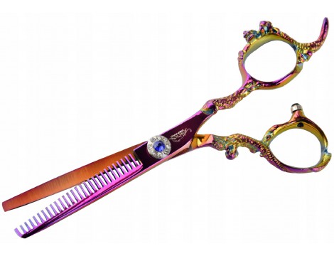 GEPARD Degażówki nożyczki praworęczne 5,5 offset fryzjerskie do strzyżenia włosów do salonu linia Superior - 3