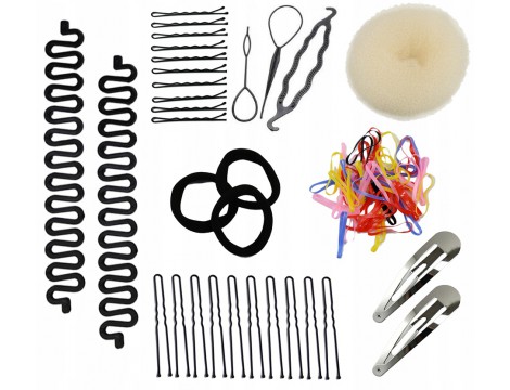 Zestaw akcesoriów do włosów wsuwki, wypełniacz, grzebień, spinka, kok 71 elementów