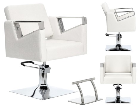 Fotel fryzjerski Tomas hydrauliczny obrotowy do salonu fryzjerskiego podnóżek chromowany krzesło fryzjerskie